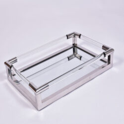 The image for Us Chrome Lucite Rectangular Tray 1