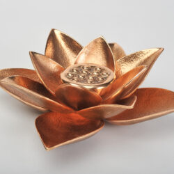 The image for Valerie Wade Cast Broze Lotus Candle 02