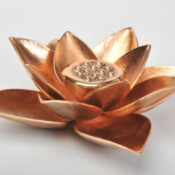 The image for Valerie Wade Cast Broze Lotus Candle 03