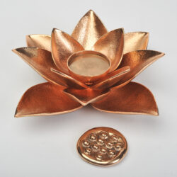 The image for Valerie Wade Cast Broze Lotus Candle 04