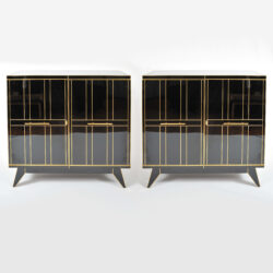 The image for Valerie Wade 0621 Pair 1970S Italian Black Glass Cabinets 01