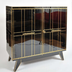 The image for Valerie Wade 0621 Pair 1970S Italian Black Glass Cabinets 02