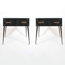 The image for Valerie Wade Fc623 Pair 1970S Italian Black Glass Side Tables 01