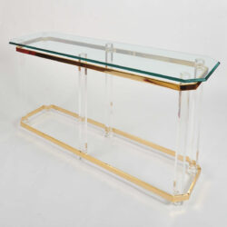 The image for Valerie Wade Ft586 1970S Us Lucite Brass Console Table 02