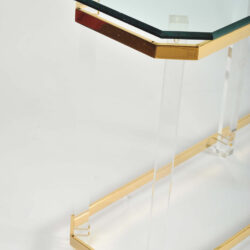 The image for Valerie Wade Ft586 1970S Us Lucite Brass Console Table 03