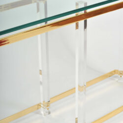 The image for Valerie Wade Ft586 1970S Us Lucite Brass Console Table 06