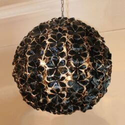 The image for Valerie Wade Lc397 Black Murano Globe Chandelier 01