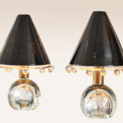 The image for Valerie Wade Lt592 Pair 1950S Glass Lamps Flavio Poli 02