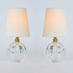 The image for Valerie Wade Lt648 Pair 1950S Clear Murano Ball Lamps 01