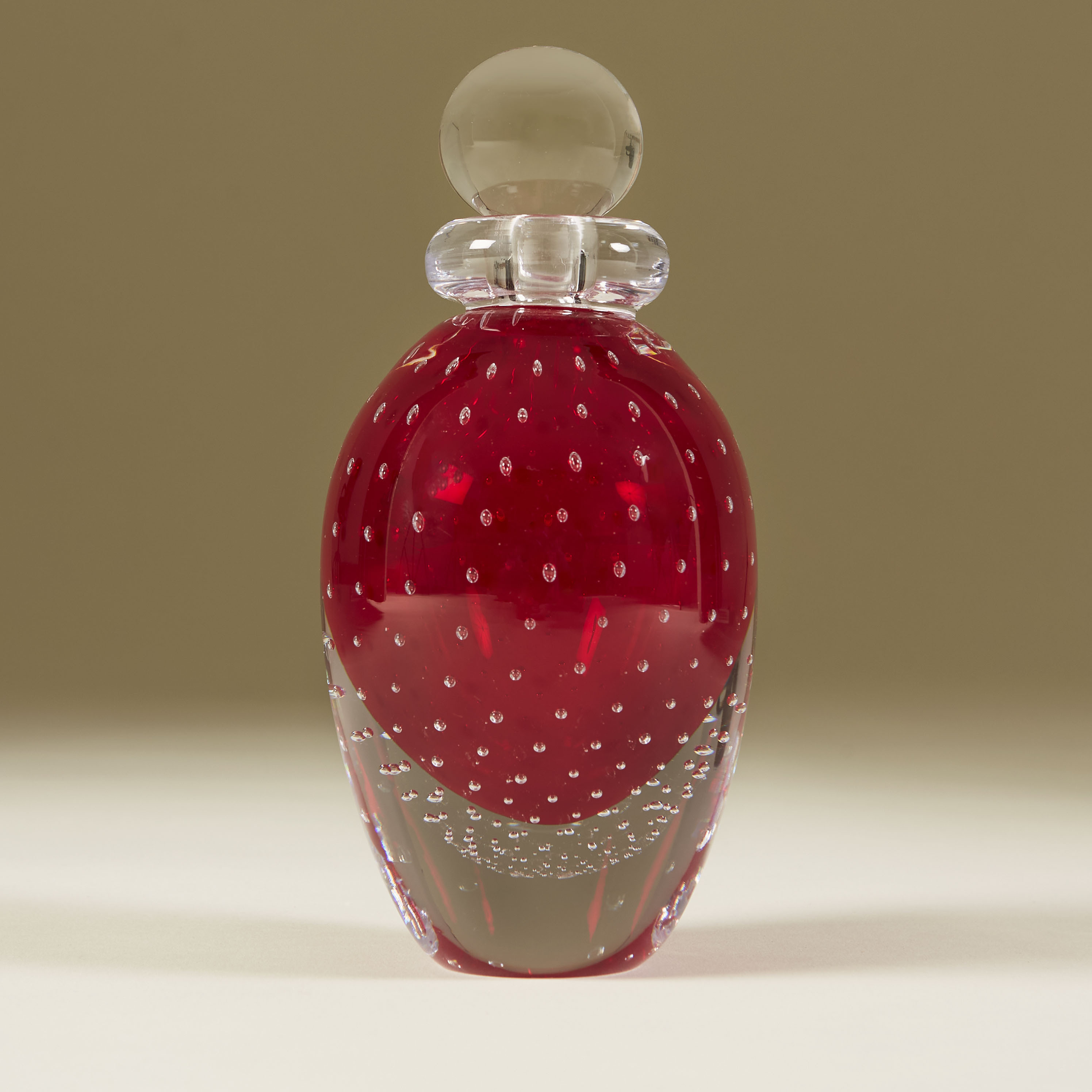 Murano Red Perfume Bottle Tall 186 V1