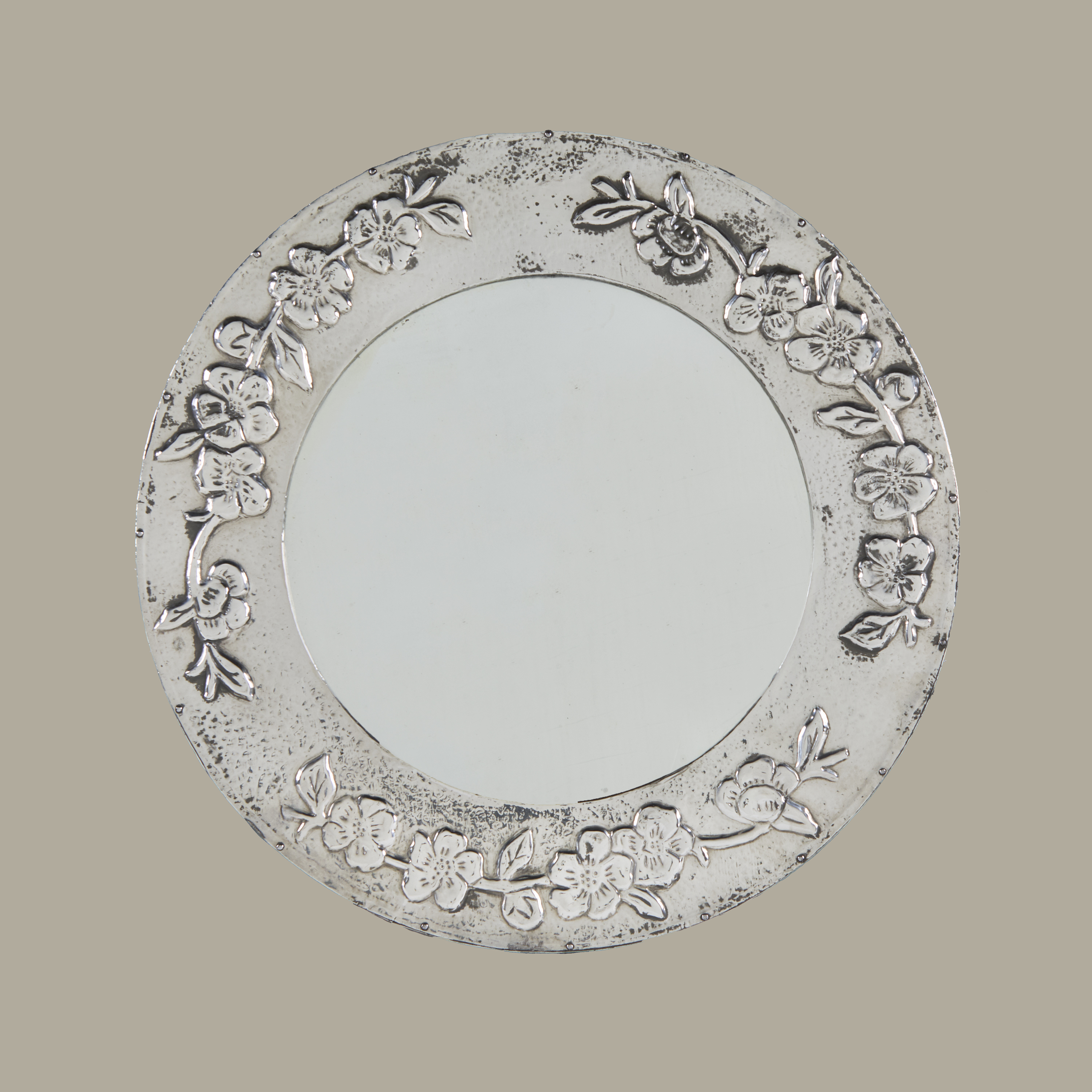 Pewter Poppies Mirror Valerie Wade 24 279 V1