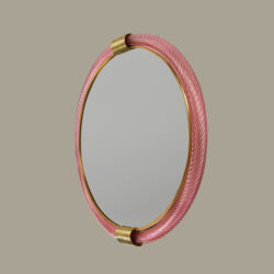 The image for Firenze Pink Circular Mirror Valerie Wade 263368 V1