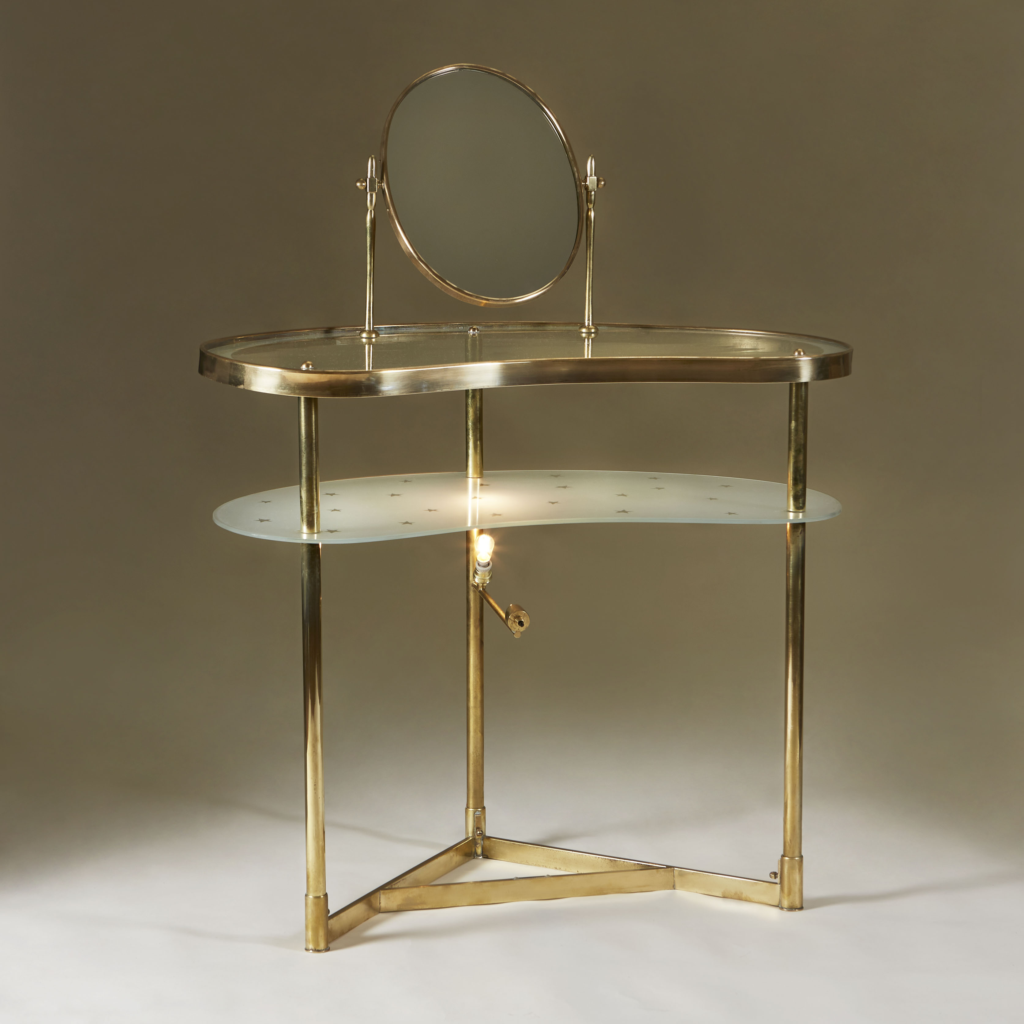 Italian Oval Mirror Dressing Table 0015 V1