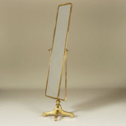 The image for Free Standing Unusual Italian Brass Mirror 164 V1