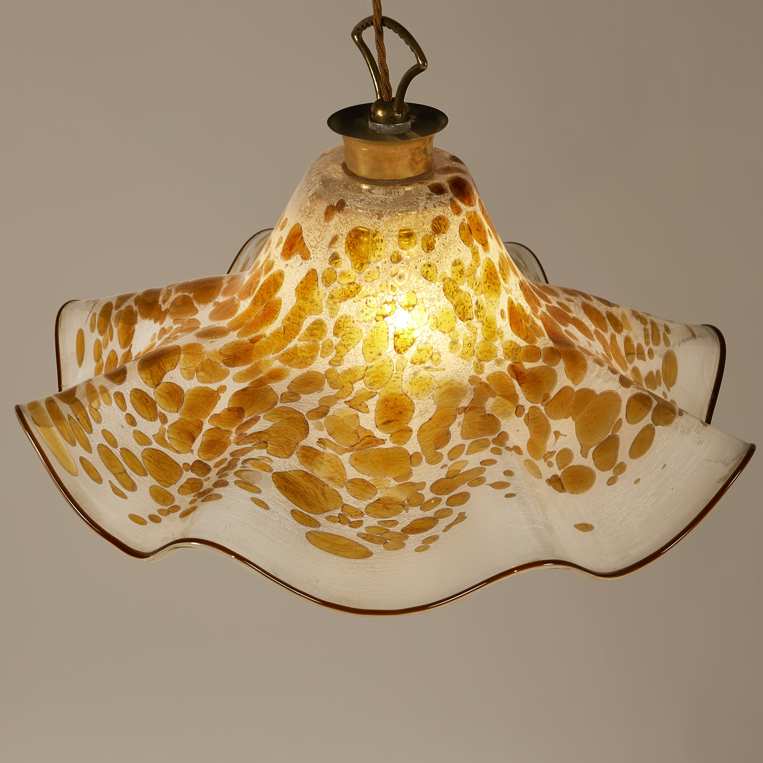 Italian Browned White Frilly Ceiling Pendant 209 V1