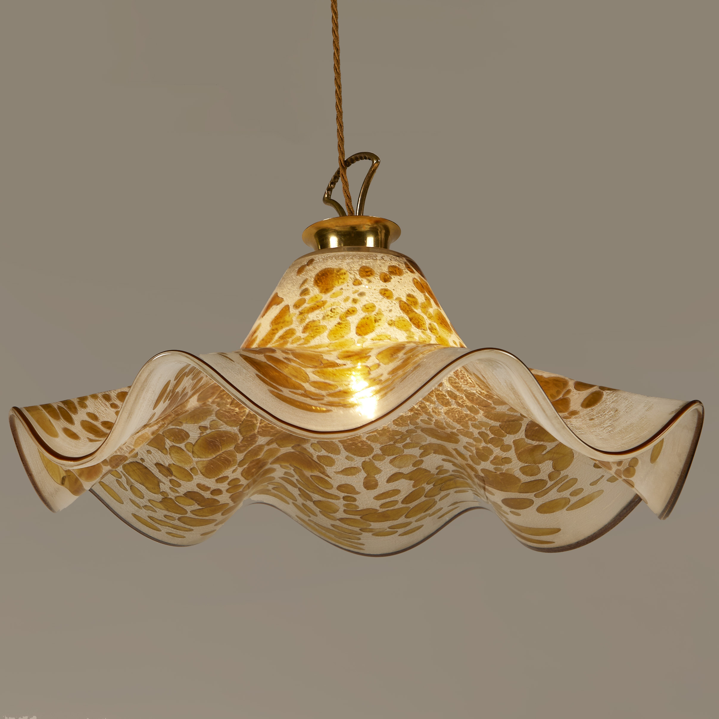 Italian Browned White Frilly Ceiling Pendant 213 V1