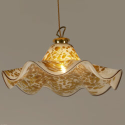 The image for Italian Browned White Frilly Ceiling Pendant 213 V1