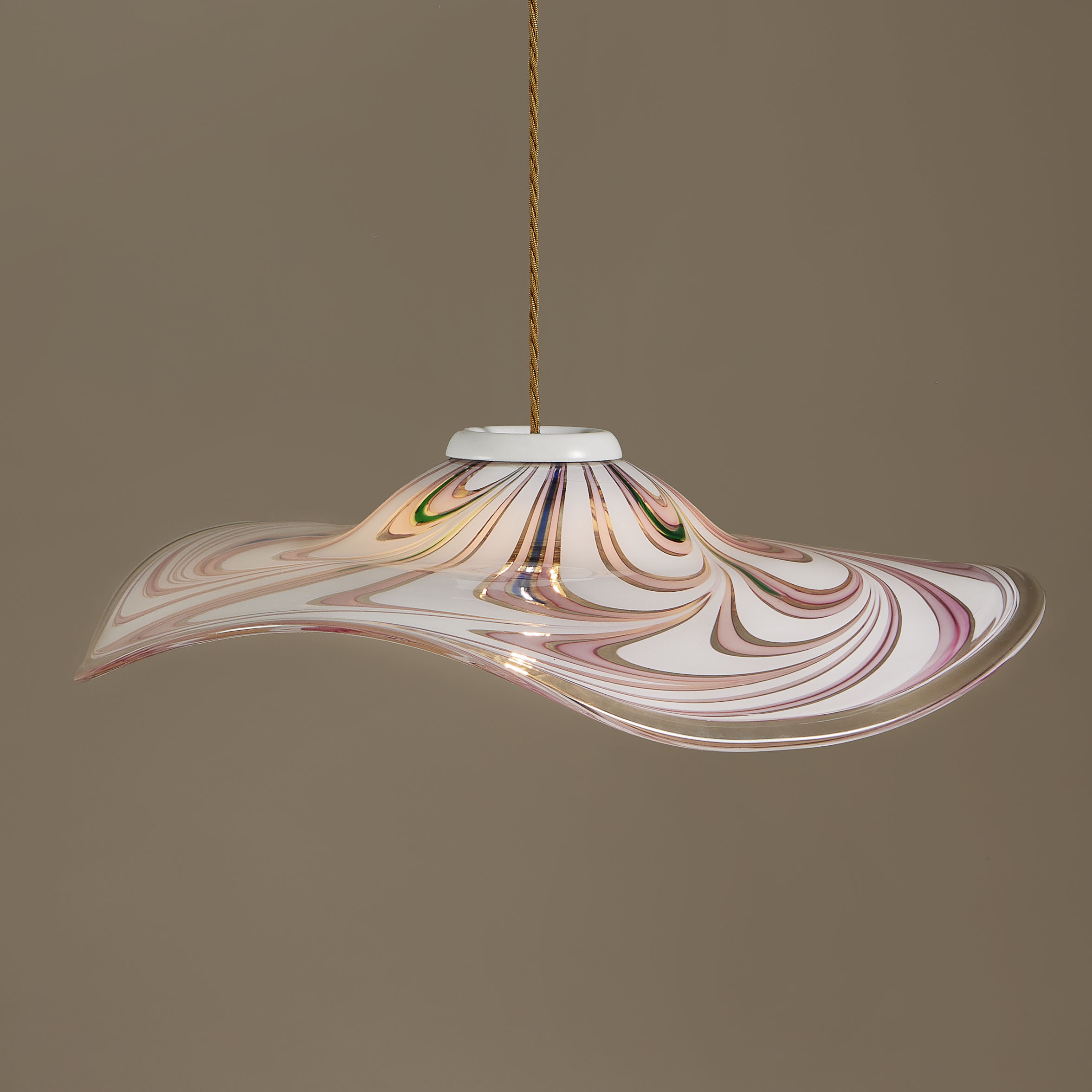 The image for Italian Pink And White Wave Pendent 0009 V1