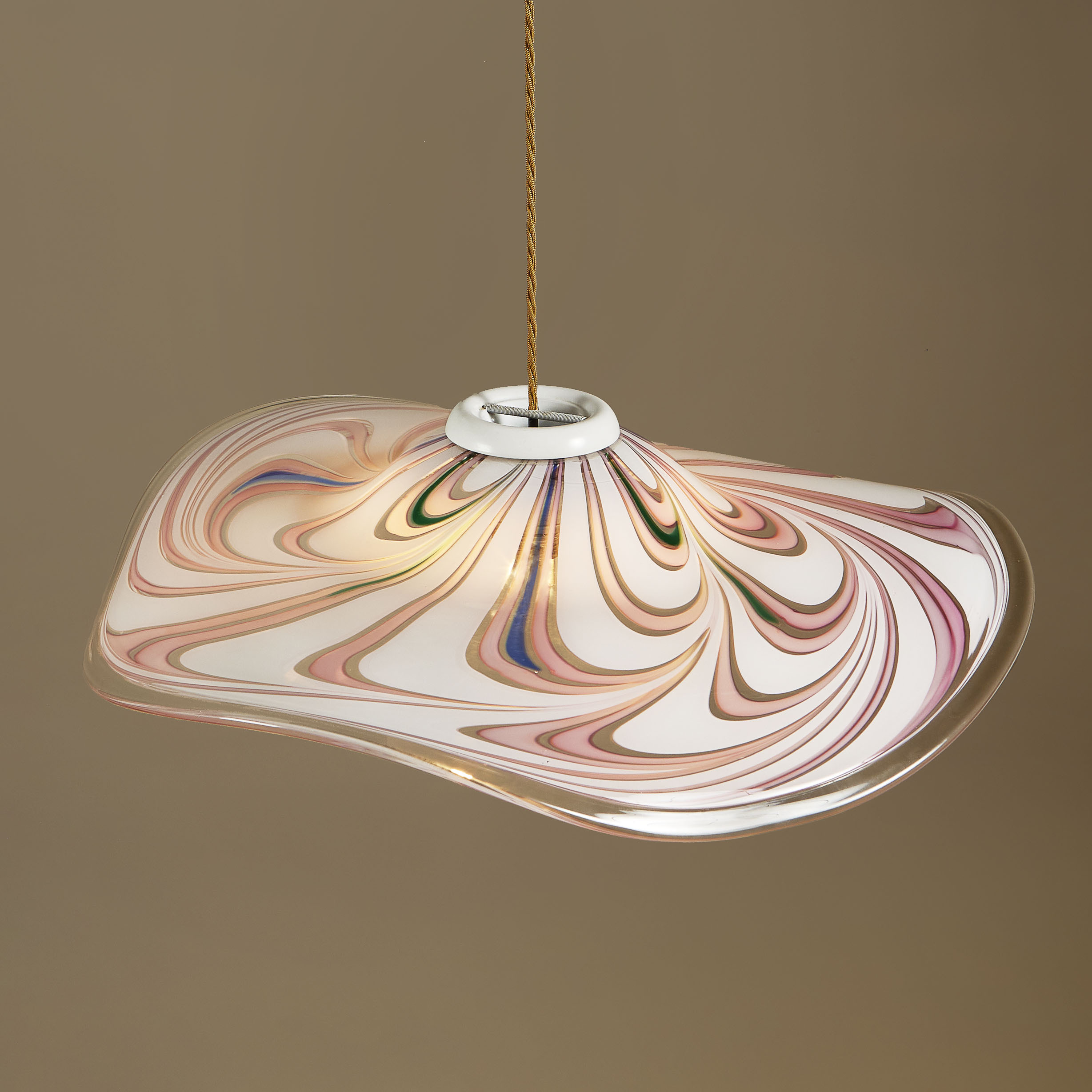 Italian Pink And White Wave Pendent 0013 V1
