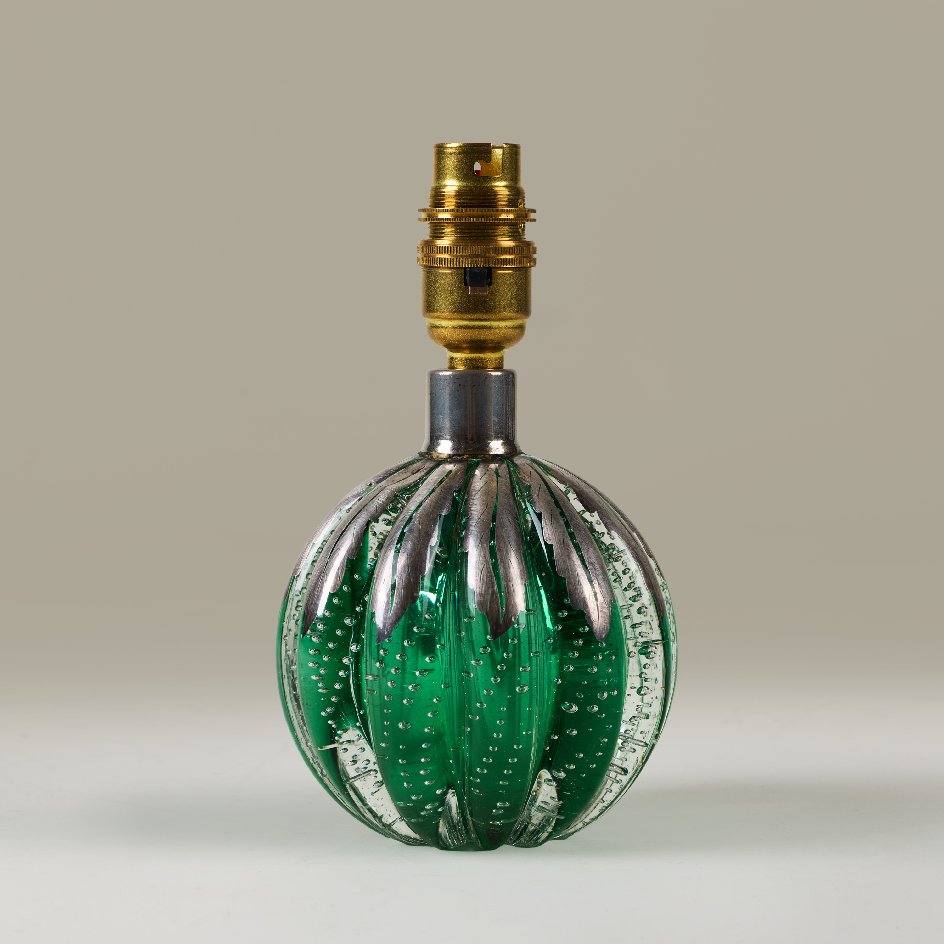 Seguso Green And Silver Ball Lamp8 Valerie Wade 263238 V1