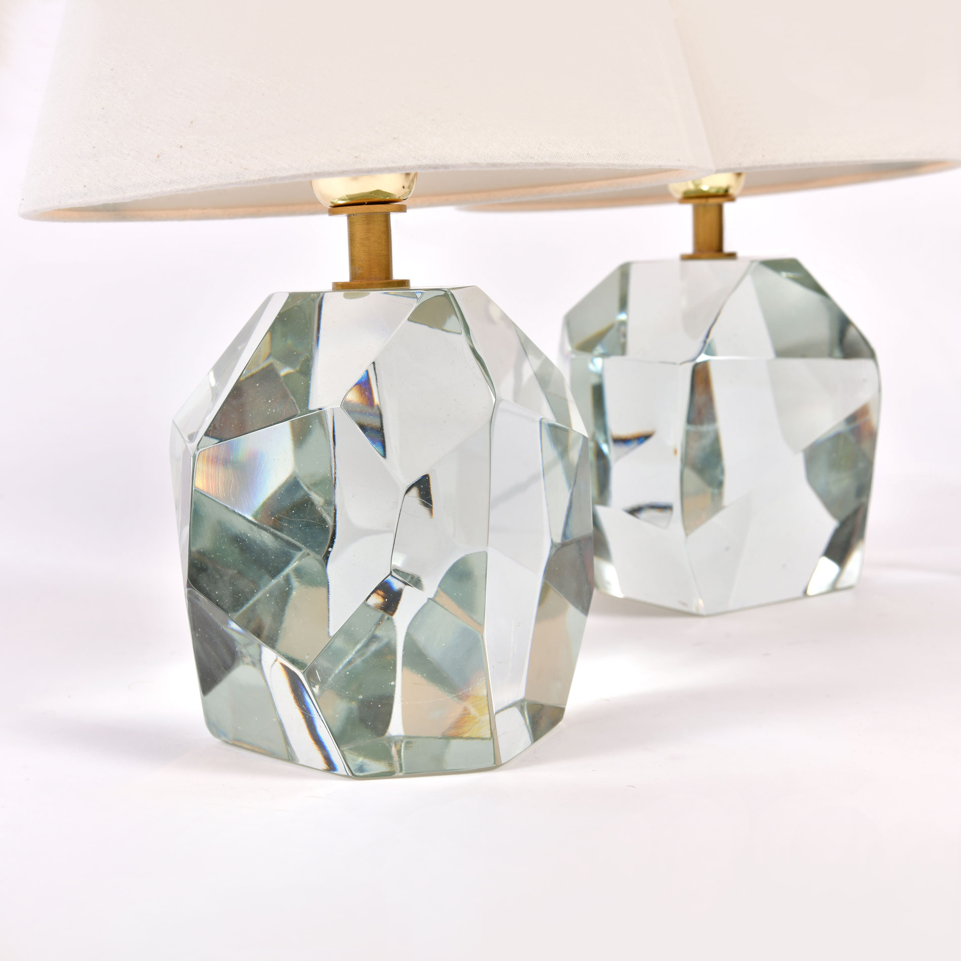 The image for Pair Clear Rock Lamps 03
