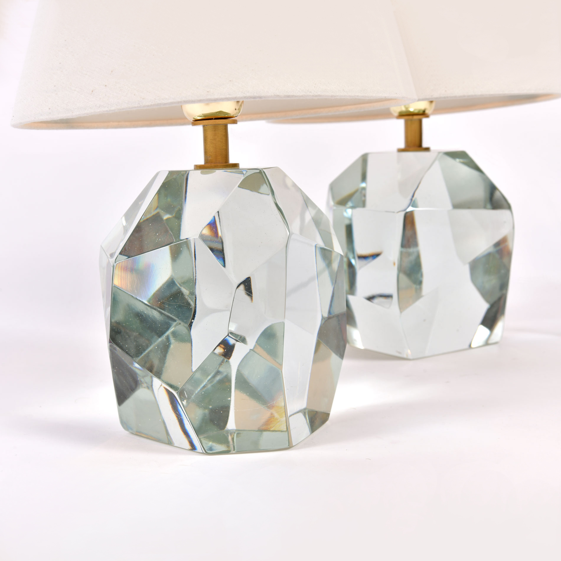 Pair Clear Rock Lamps 03