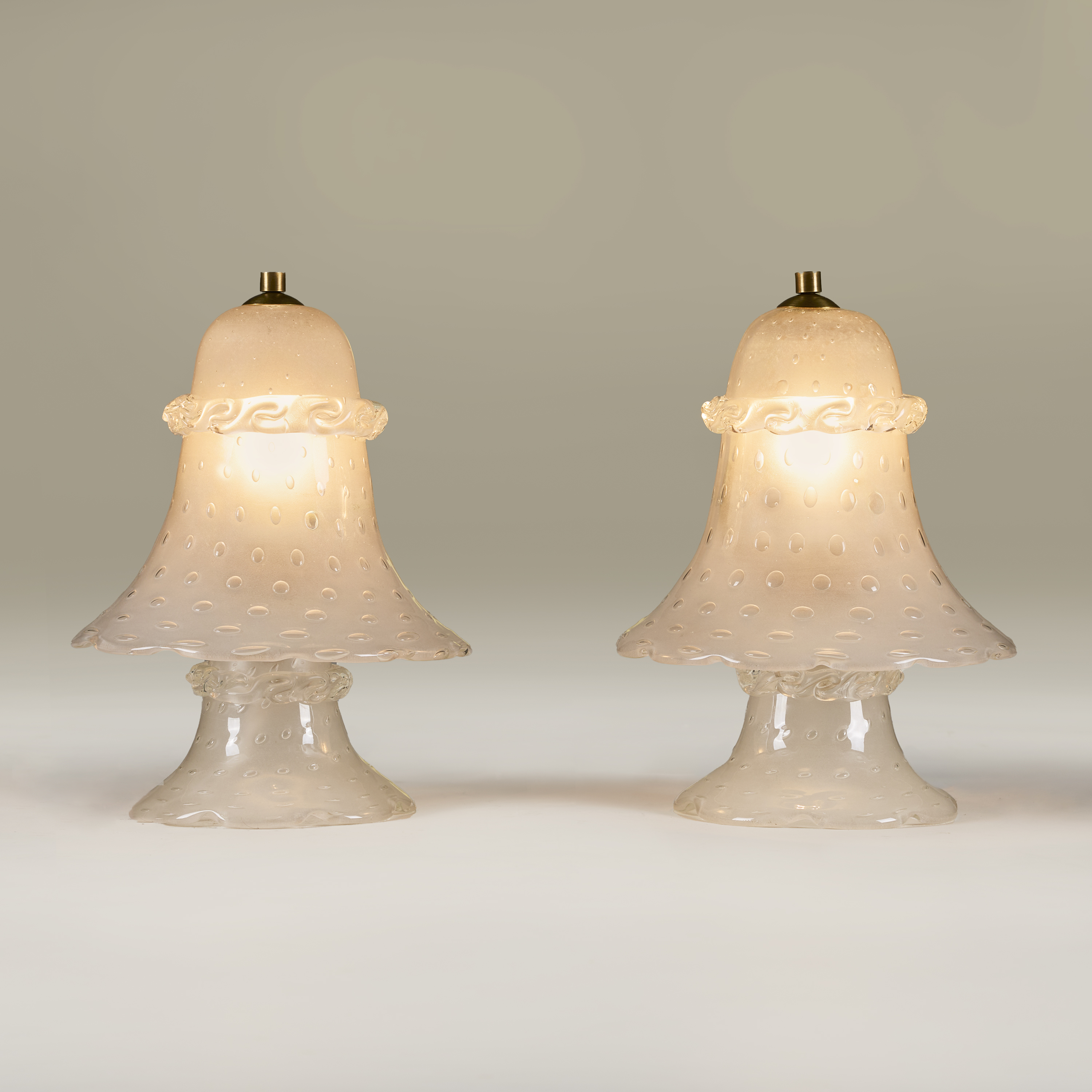 Small Italian Glass Frilly Lamps Valerie Wade 24 062 V1