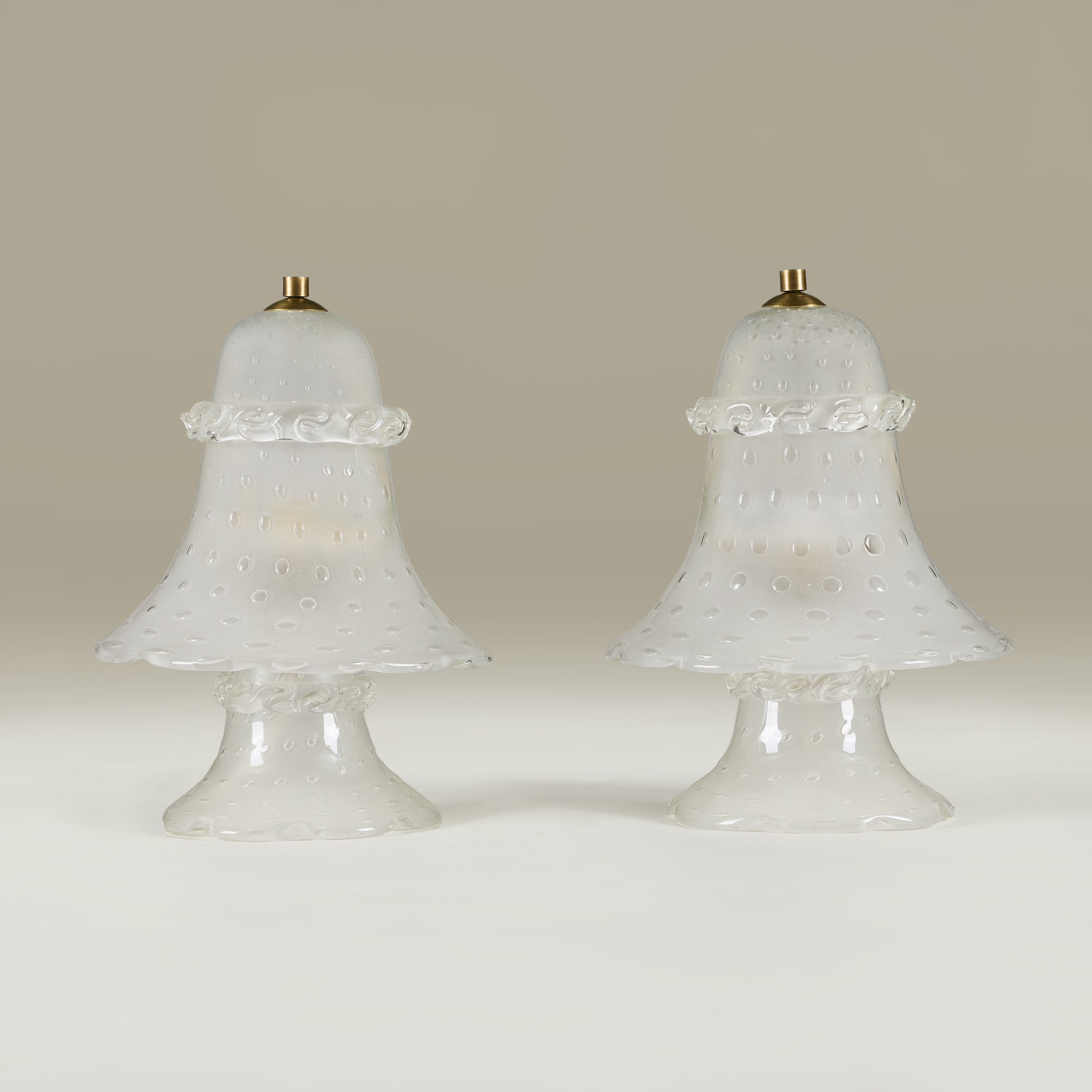 Small Italian Glass Frilly Lamps Valerie Wade 24 064 V1