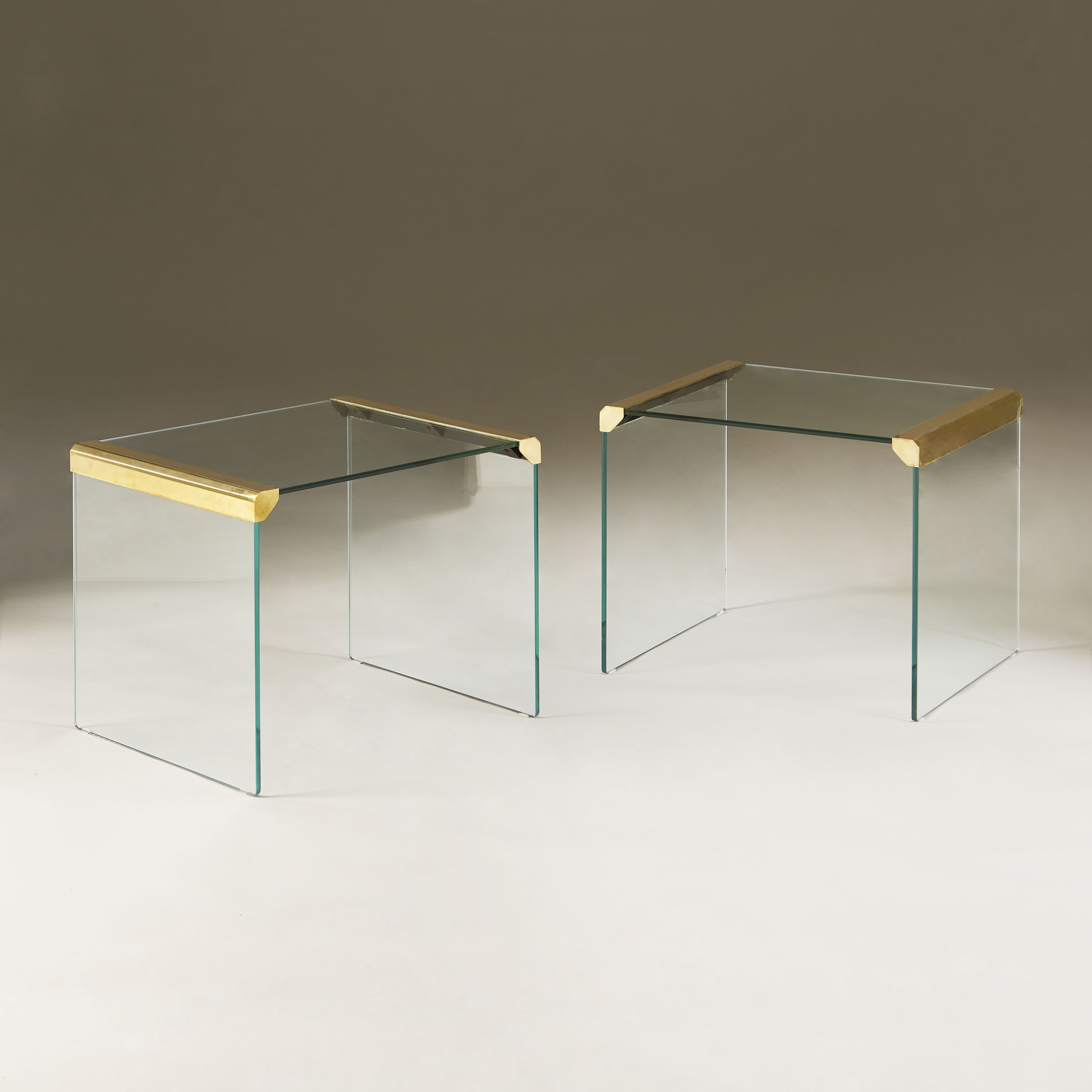 Italian Glass And Brass Side Tables 051 V1