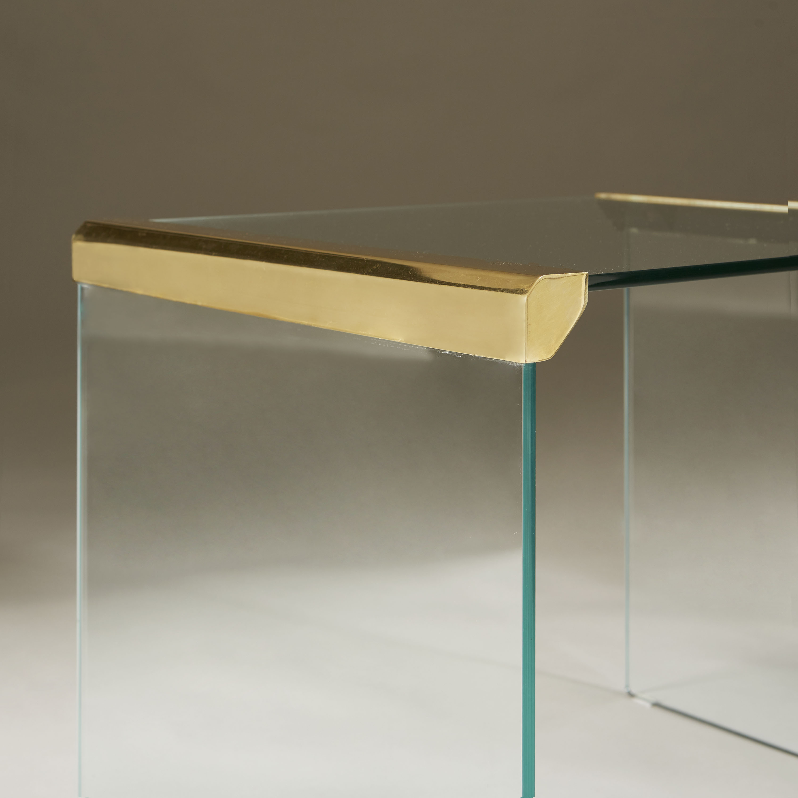 Italian Glass And Brass Side Tables 059 V1