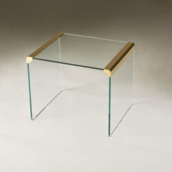 The image for Italian Glass And Brass Side Tables 056 V1
