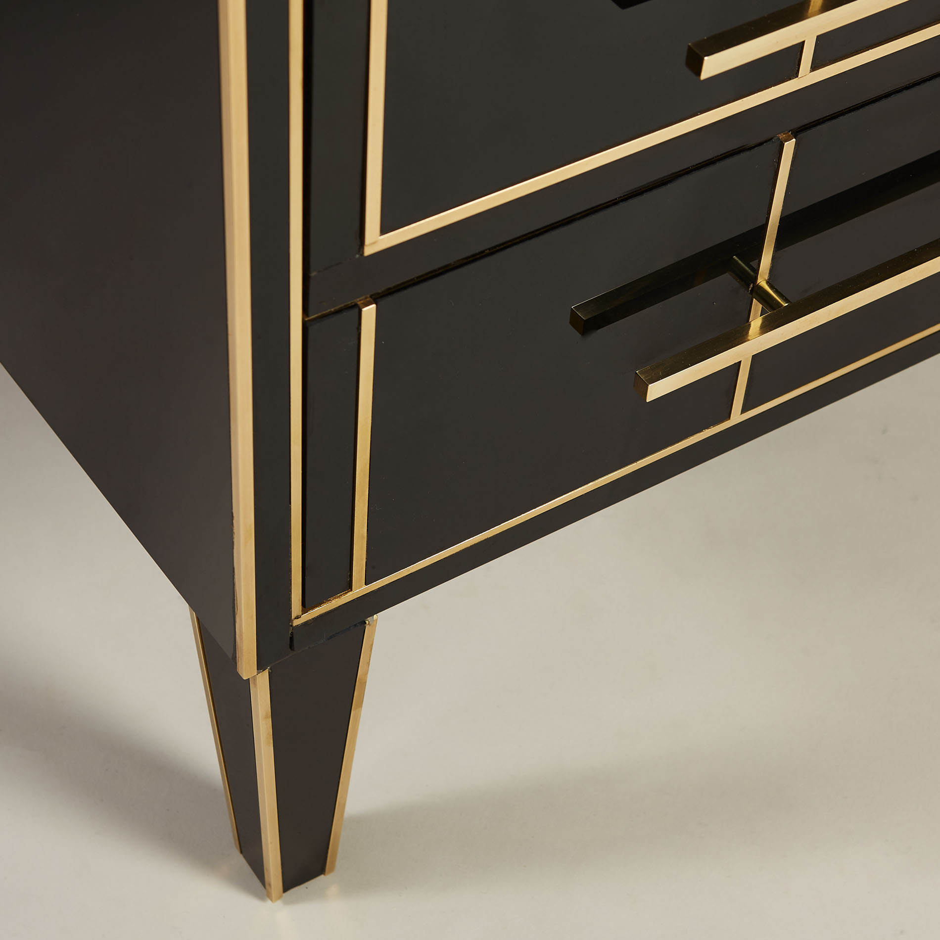 Italian Black Glass Bedsides 0166