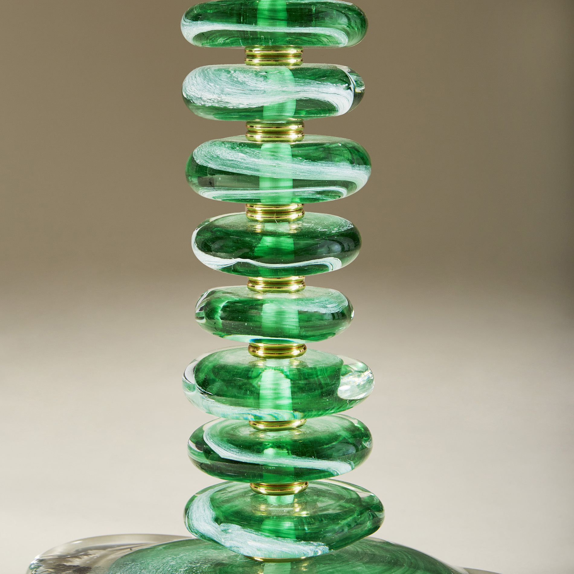 The image for Green Glass Pebble Lamp 0033 V1