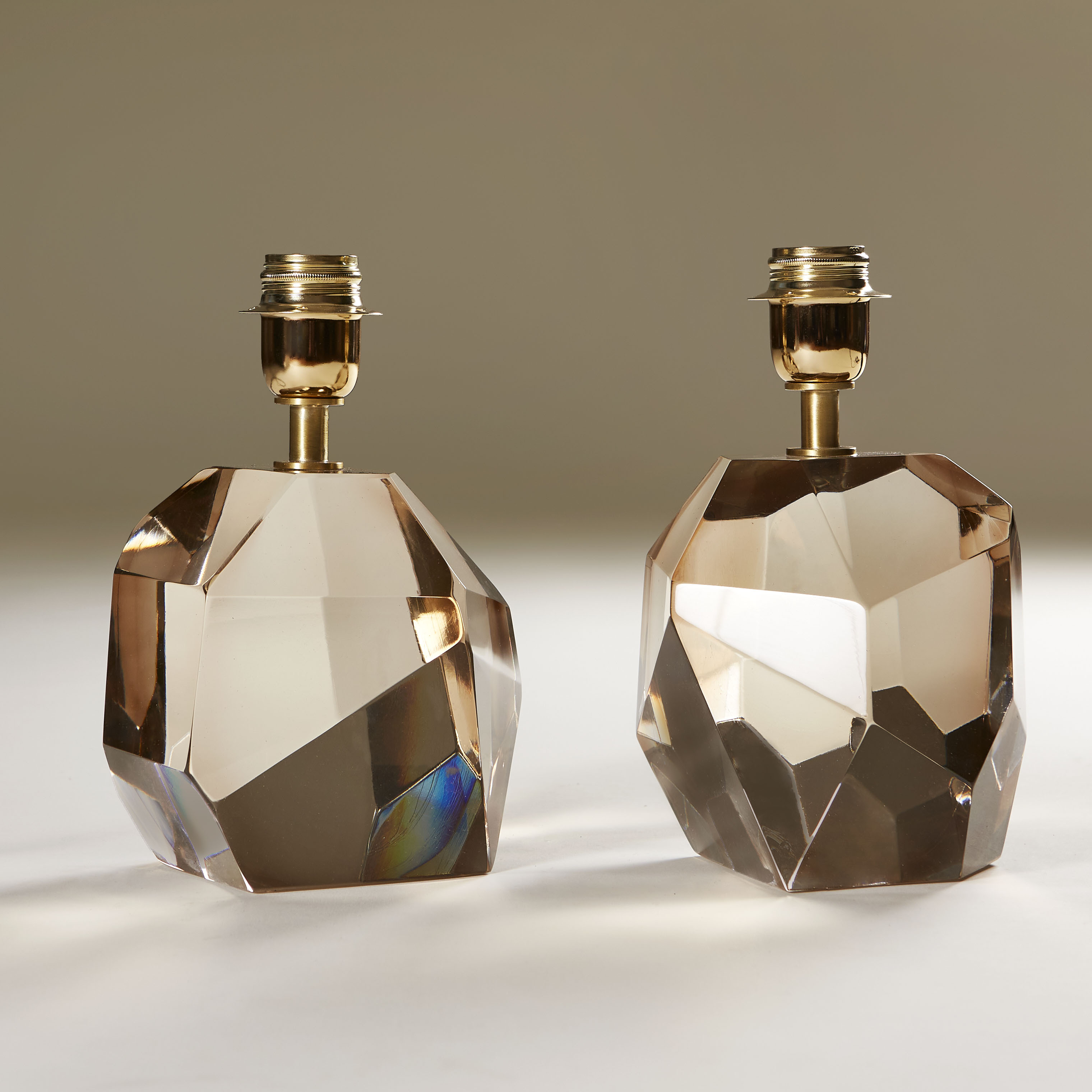 Pair Of Pale Pink Rock Lamps 103 V1