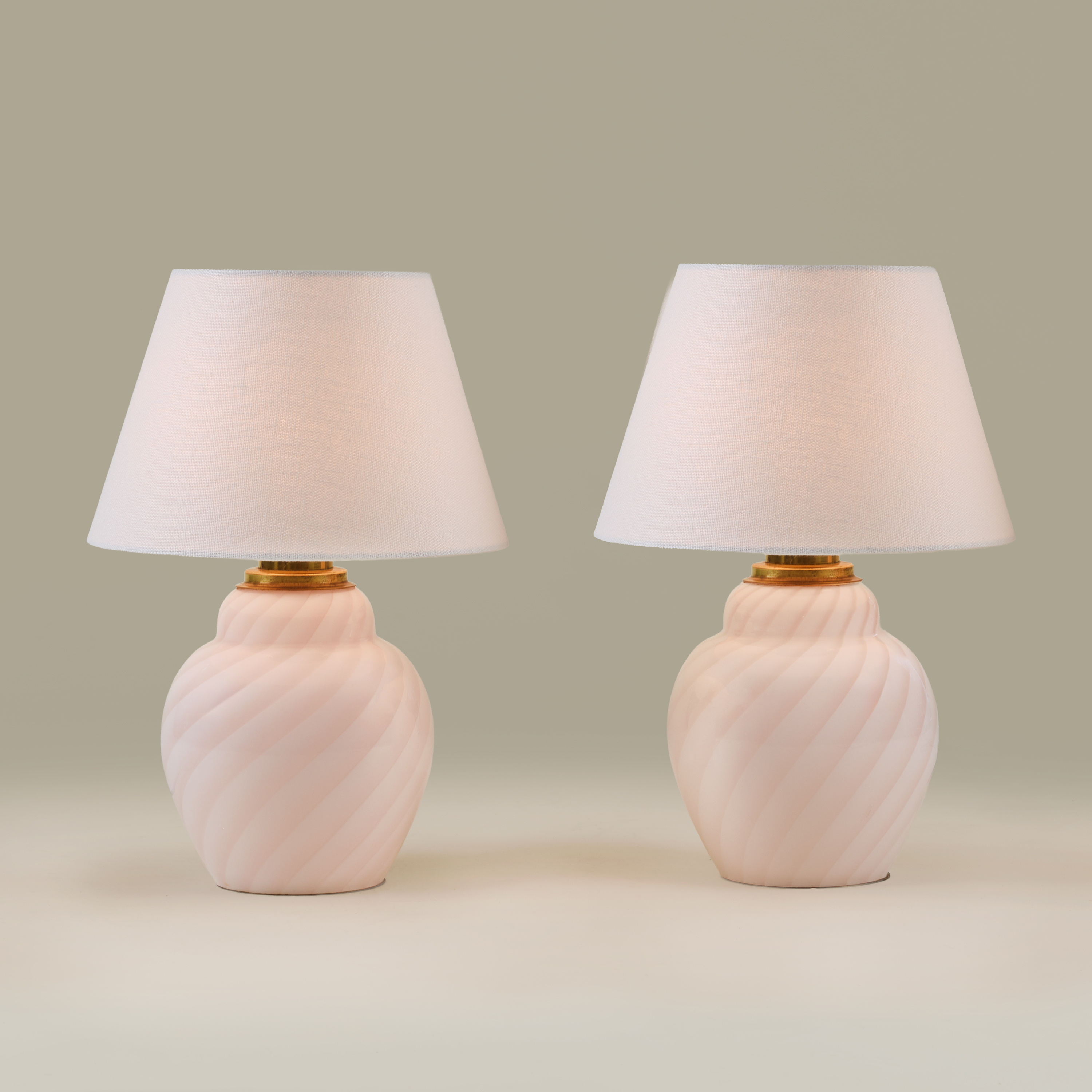 Italian Pink Swirl Table Lamps Valerie Wade 263226 V1
