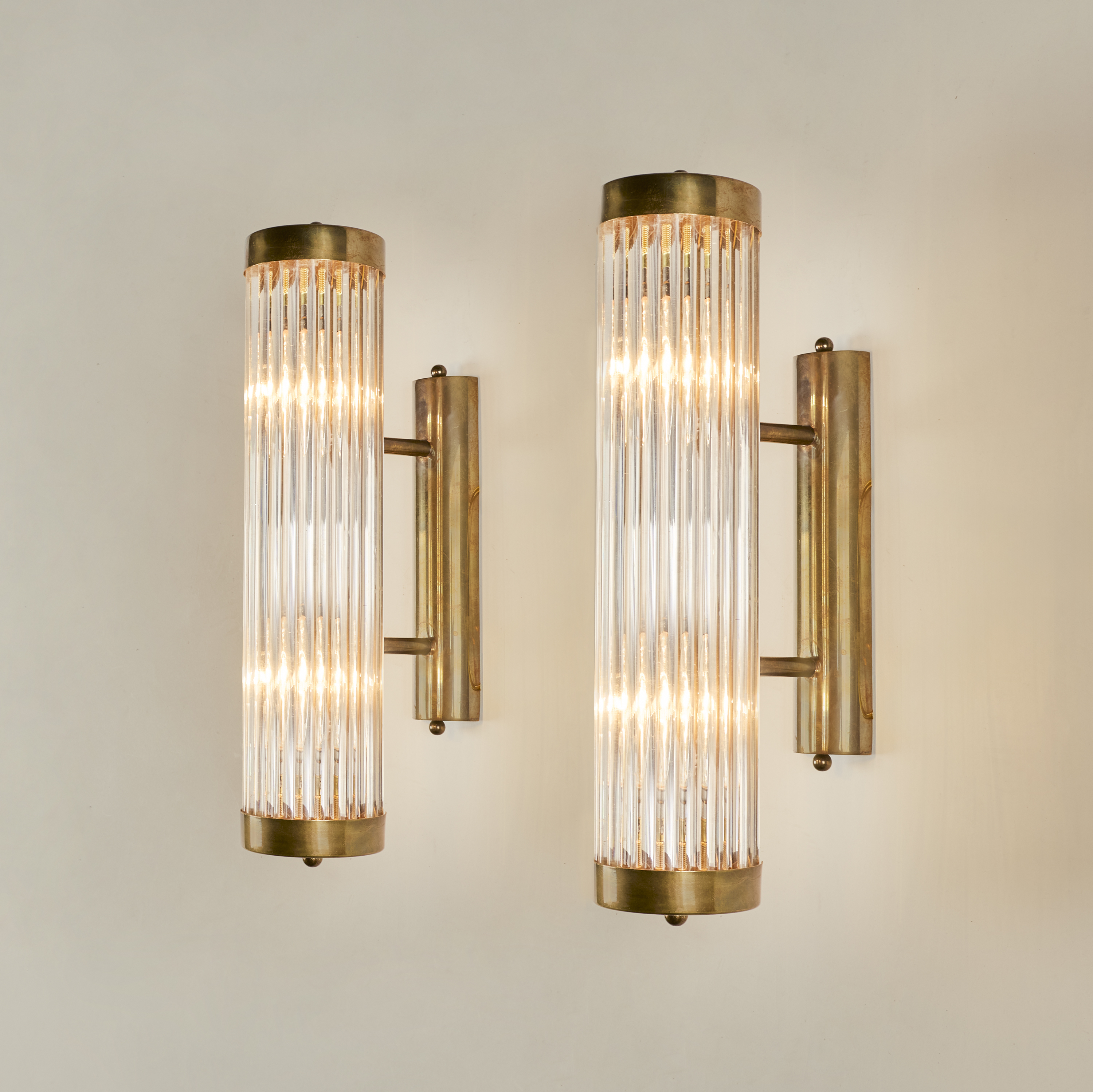 Italian Brass Arm Wall Lights Valerie Wade 23 255 V1