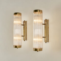 The image for Italian Brass Arm Wall Lights Valerie Wade 23 255 V1