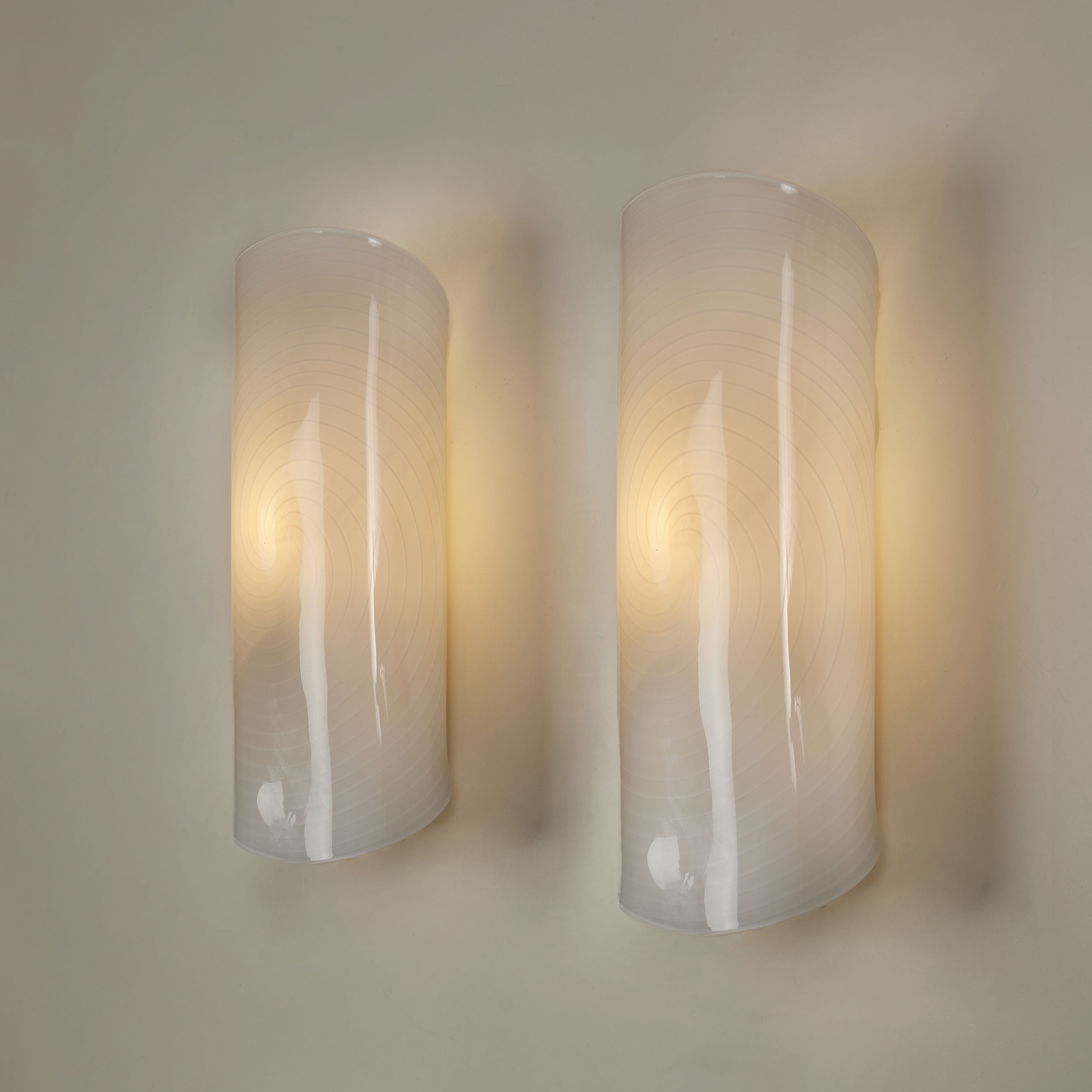 Pair Of White And Brass Wall Lights 076 V1