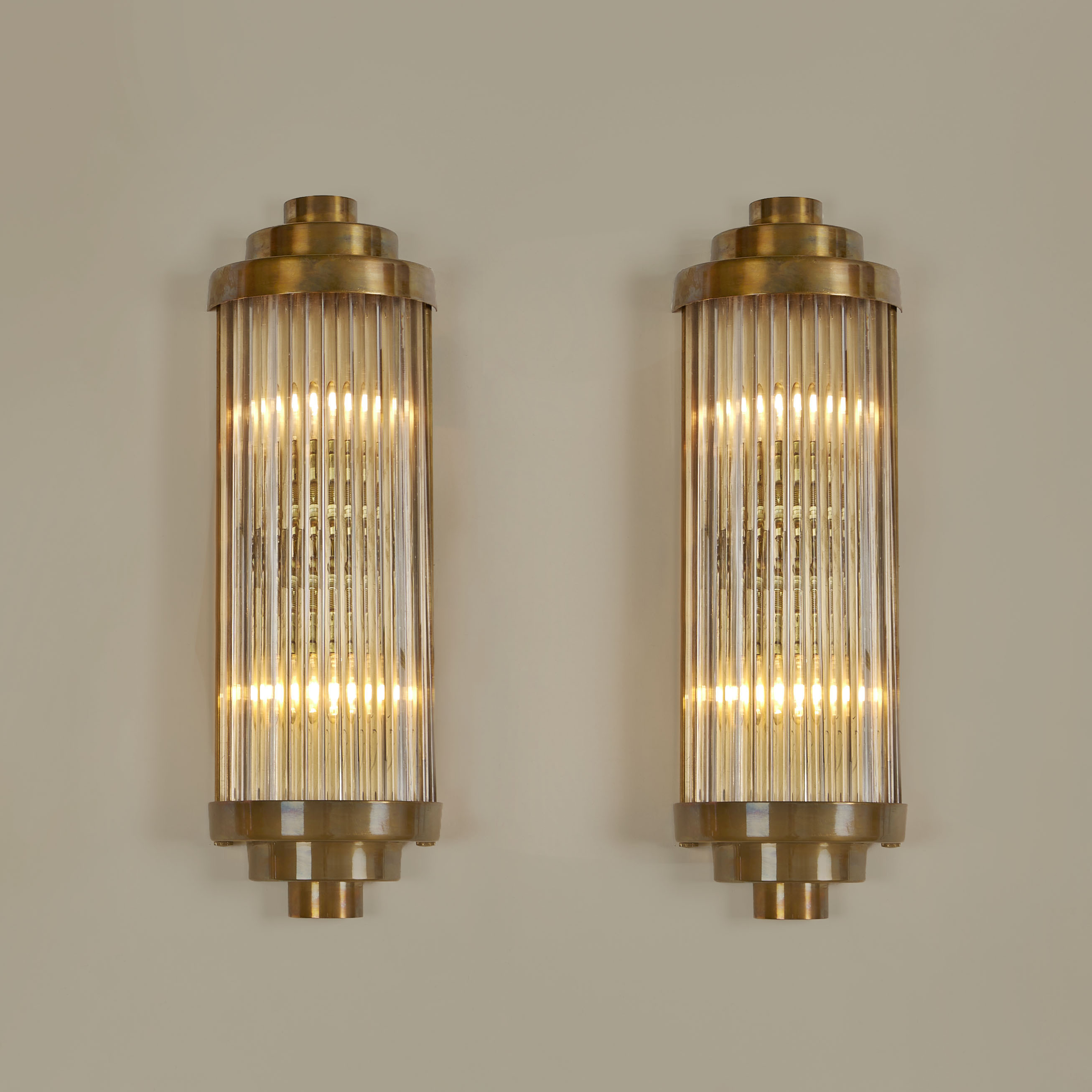 Art deco brass wall lights cheap