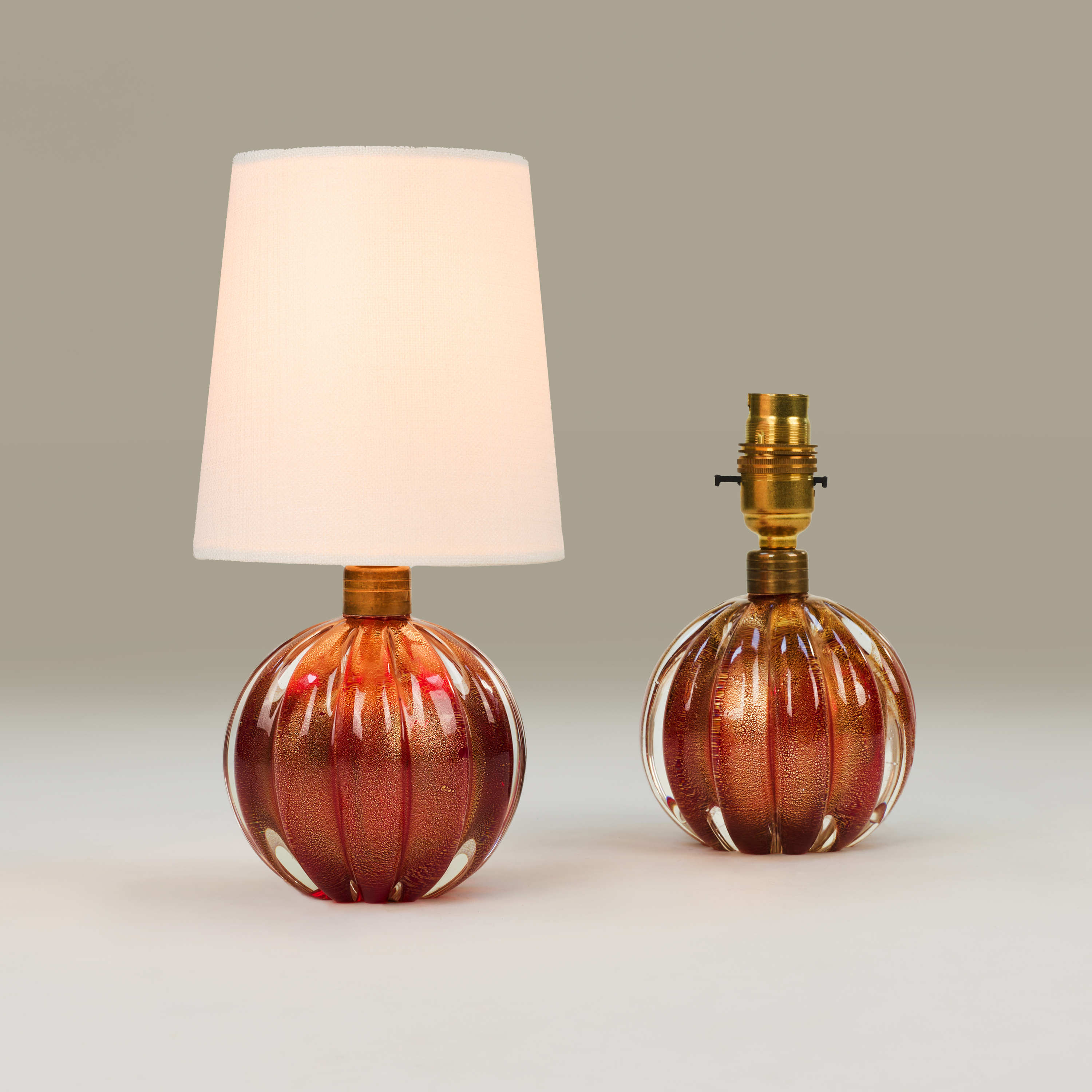 Red And Gold Murano Ball Lamps Valerie Wade 25 018 V1