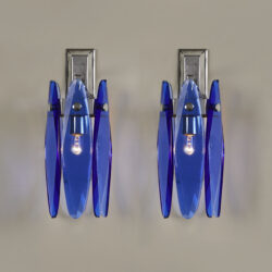 The image for Pair Of Pale Blue Tulip Wall Lights 073 V1