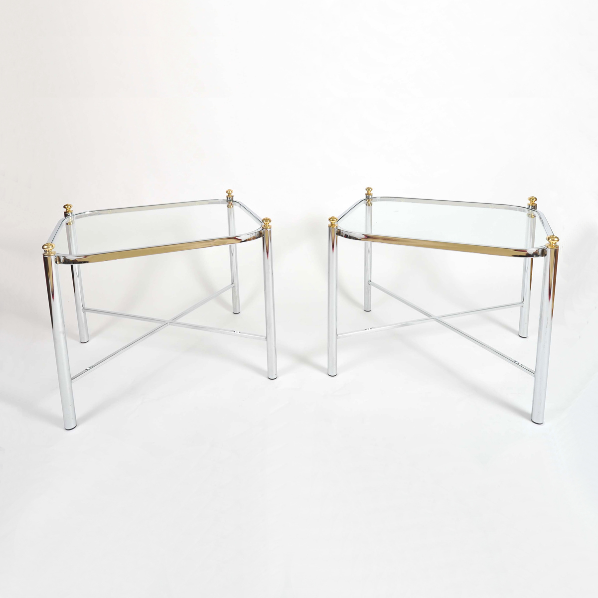 The image for Valerie Wade Ft578 Pair 1970S Chrome Brass Sides Tables01