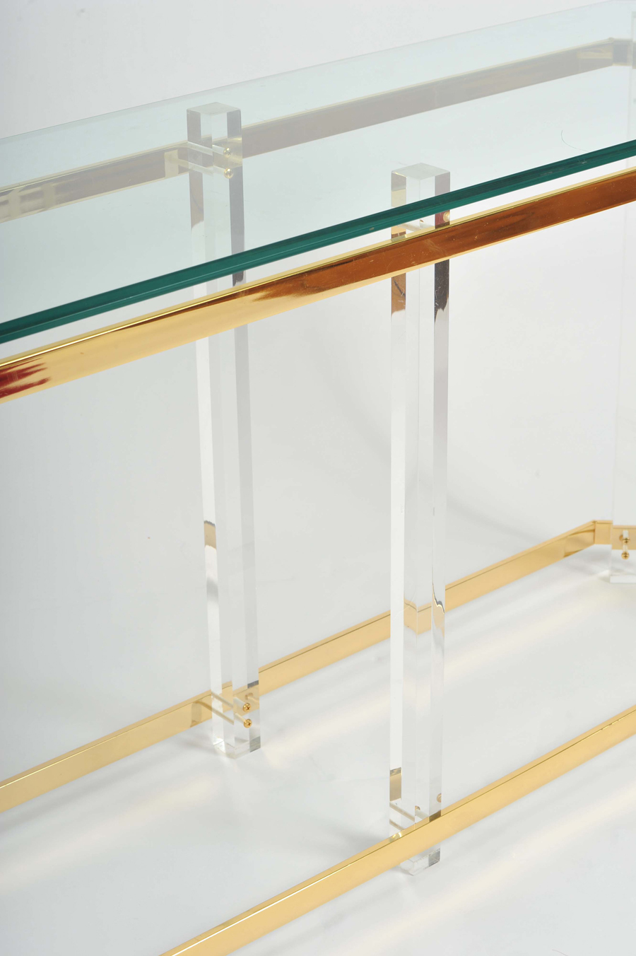 Valerie Wade Ft586 1970S Us Lucite Brass Console Table 06