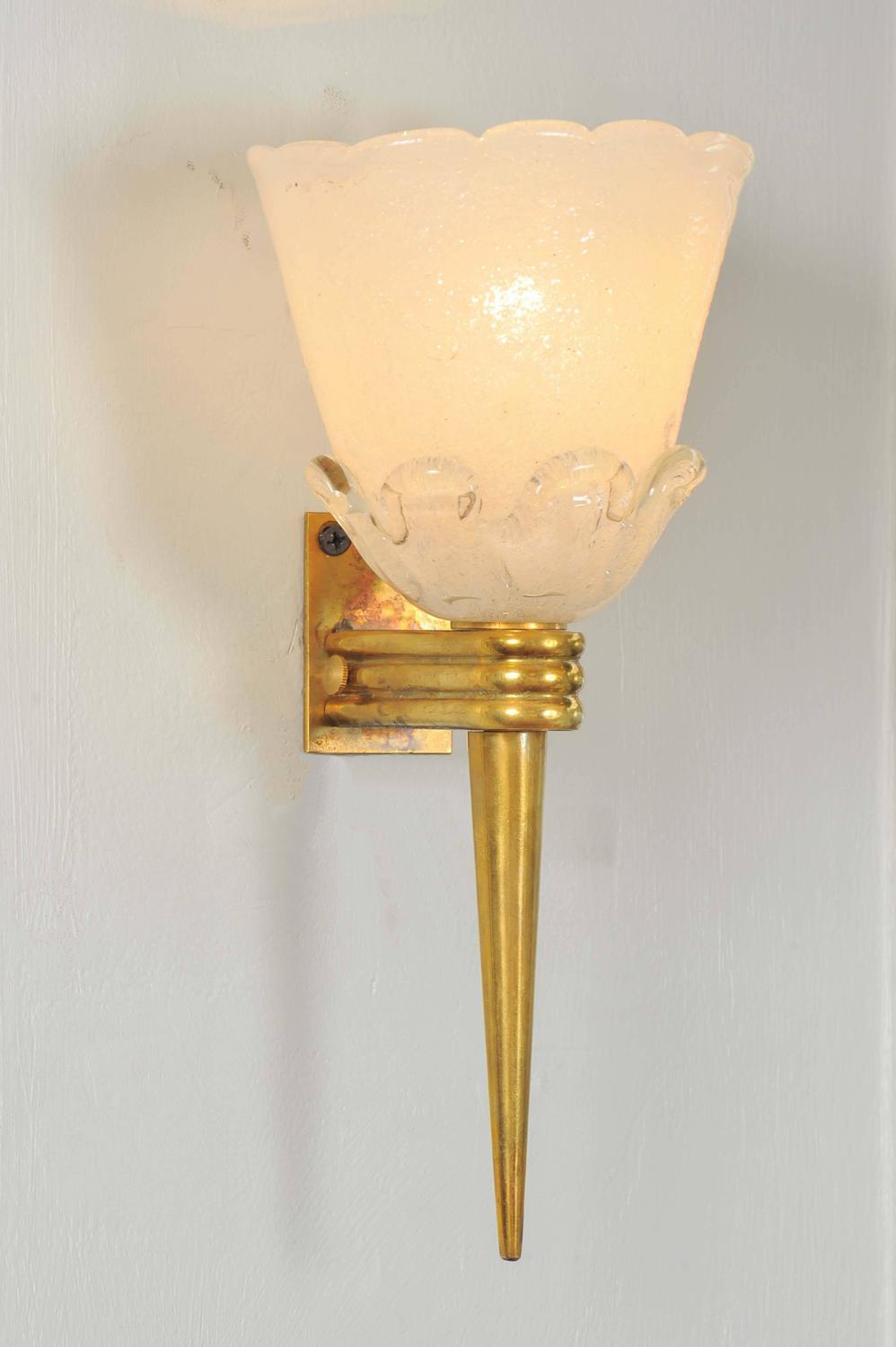 Valerie Wade Lw583 Pair 1950S Latte Wall Lights Attributed Venini 03