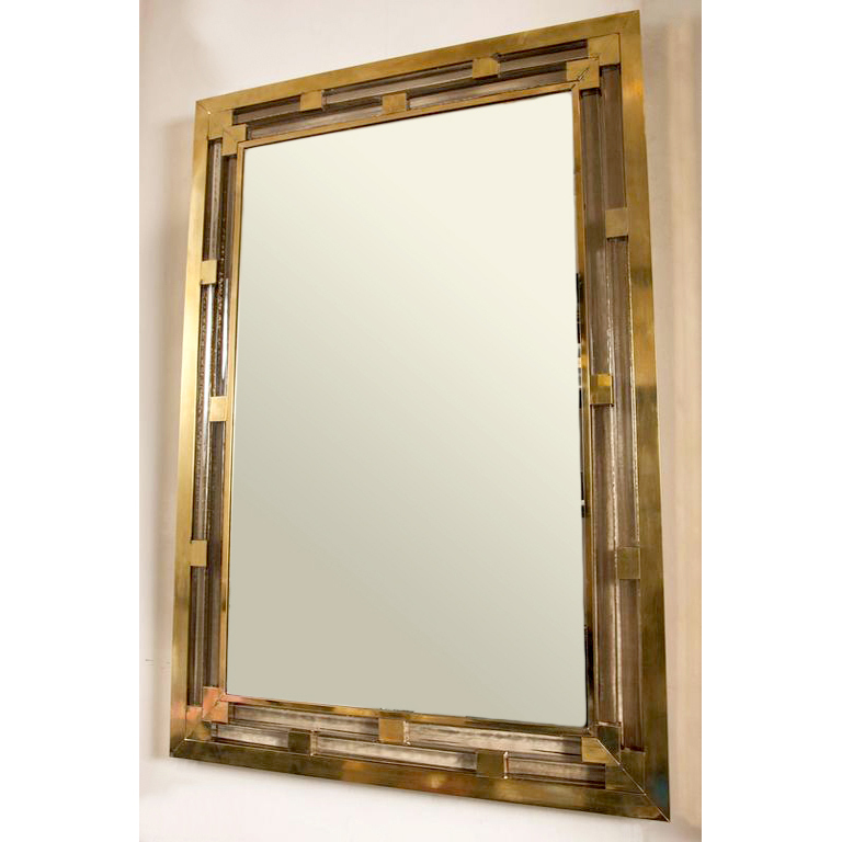 Valerie Wade Mw316 Contemporary Italian Brass Murano Glass Mirror 02